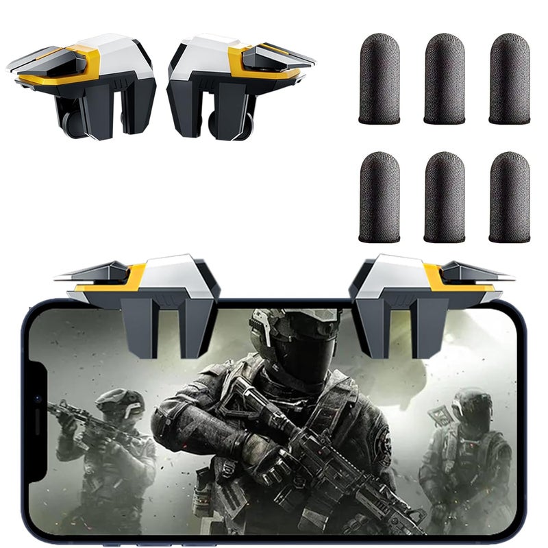 GOFOYO Mobile Game Controller, 6 Finger Gamepad with Large Thickness, Sensitive Trigger and 3 Pair Gaming Finger Sleeves - Image 1